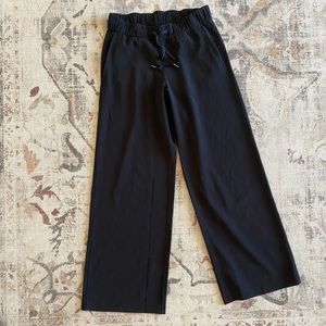 On the fly woven wide leg